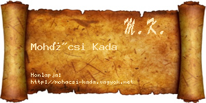Mohácsi Kada névjegykártya